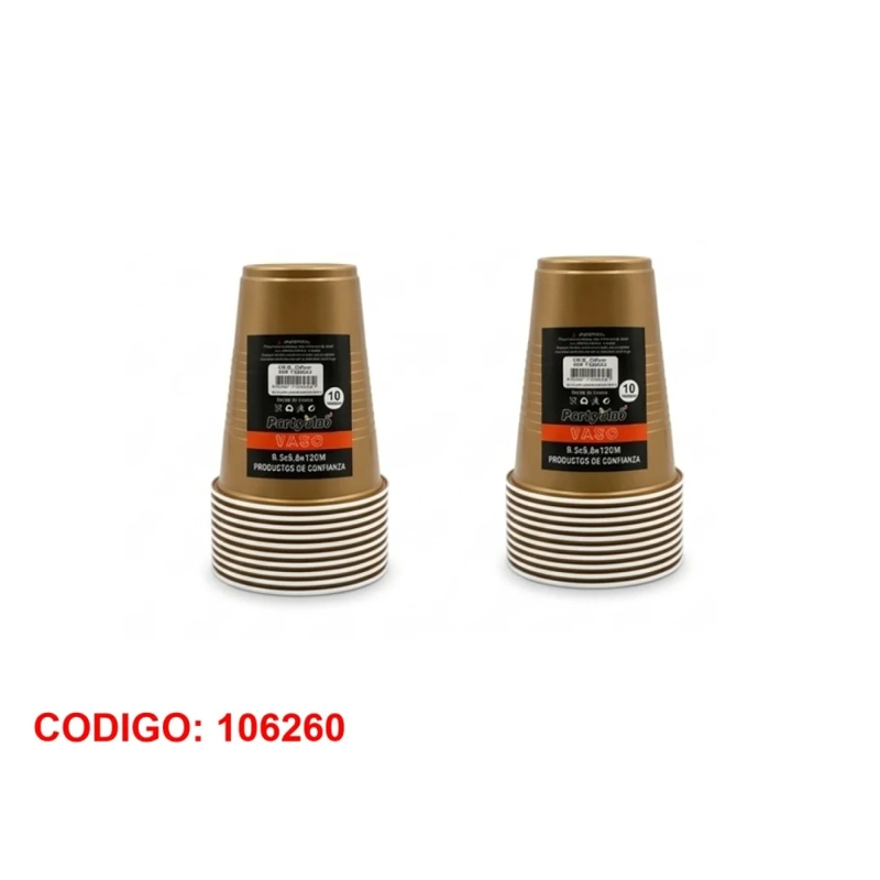 VASOS CUMPLEAÑOS 500ML COLOR DORADO 106260 - 1