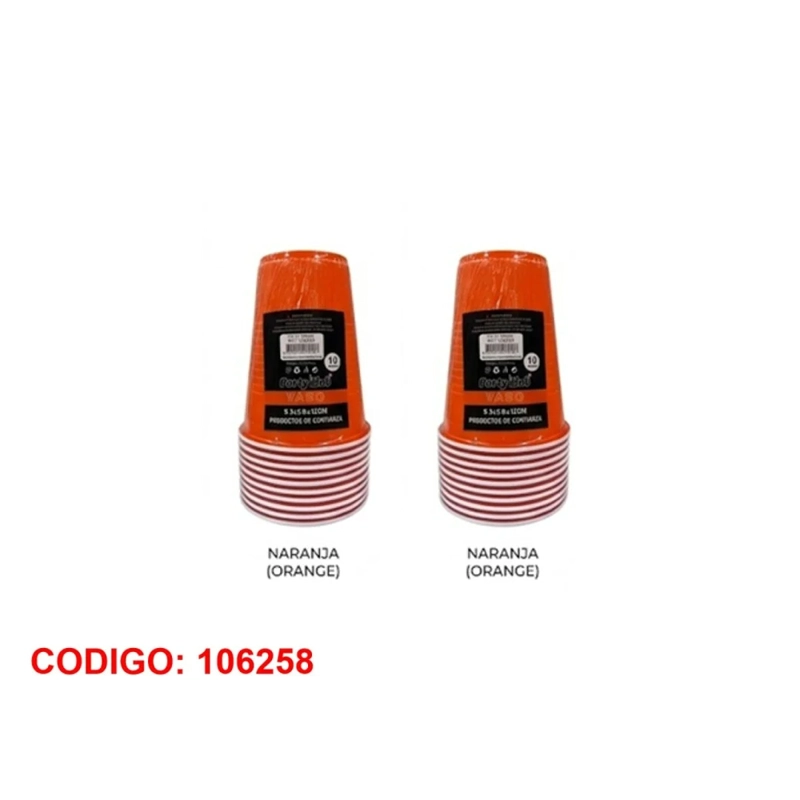 VASOS CUMPLEAÑOS 500ML COLOR NARANJA 106258 - 1