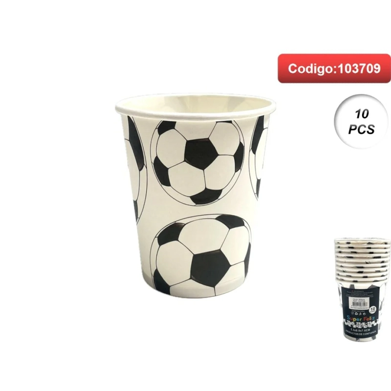 VASO DE FUTBOL ESTAMPADO DE BALON DE FUTBOL 103709 - 1