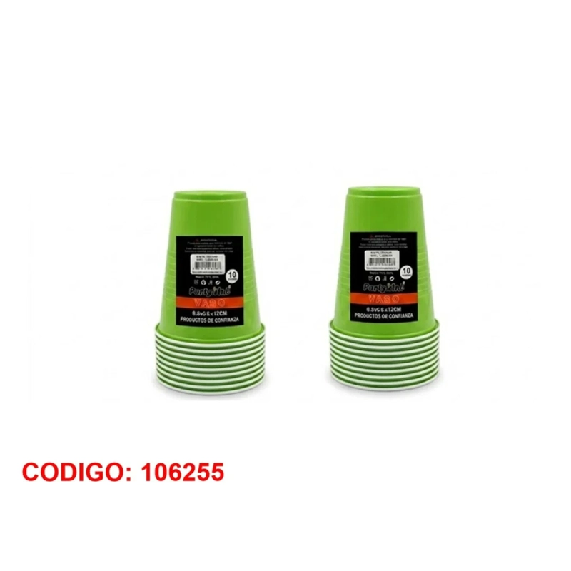VASOS CUMPLEAÑOS 500ML COLOR VERDE CLARO 106255 - 1