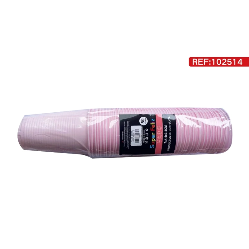 VASOS TRANSPARENTES COLOR ROSADO 102514 - 1