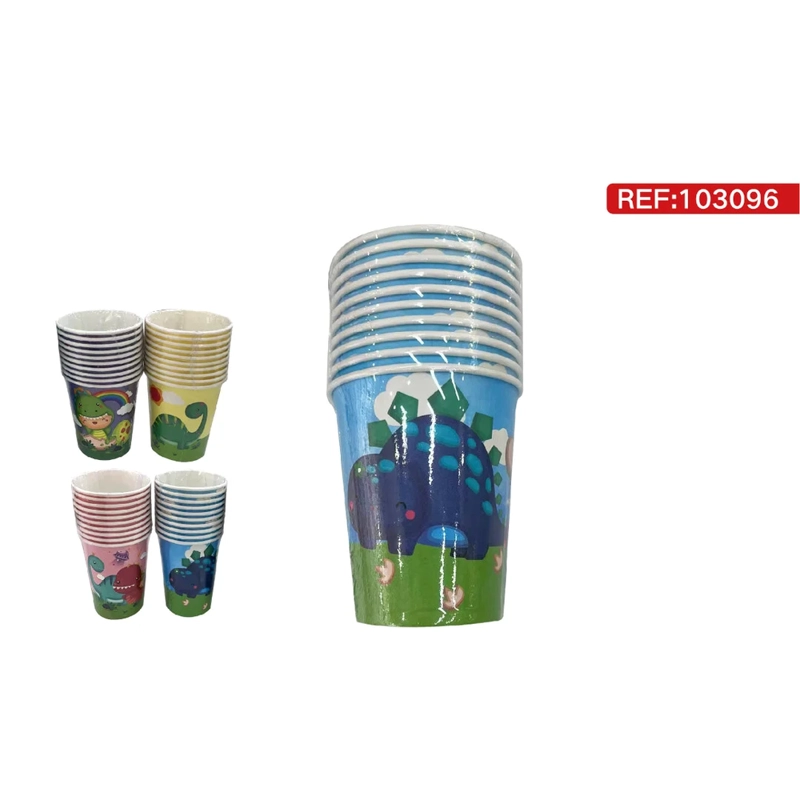 VASOS TEMATICA DINOSAURIOS EN TONOS SURTIDOS 103096 - 1