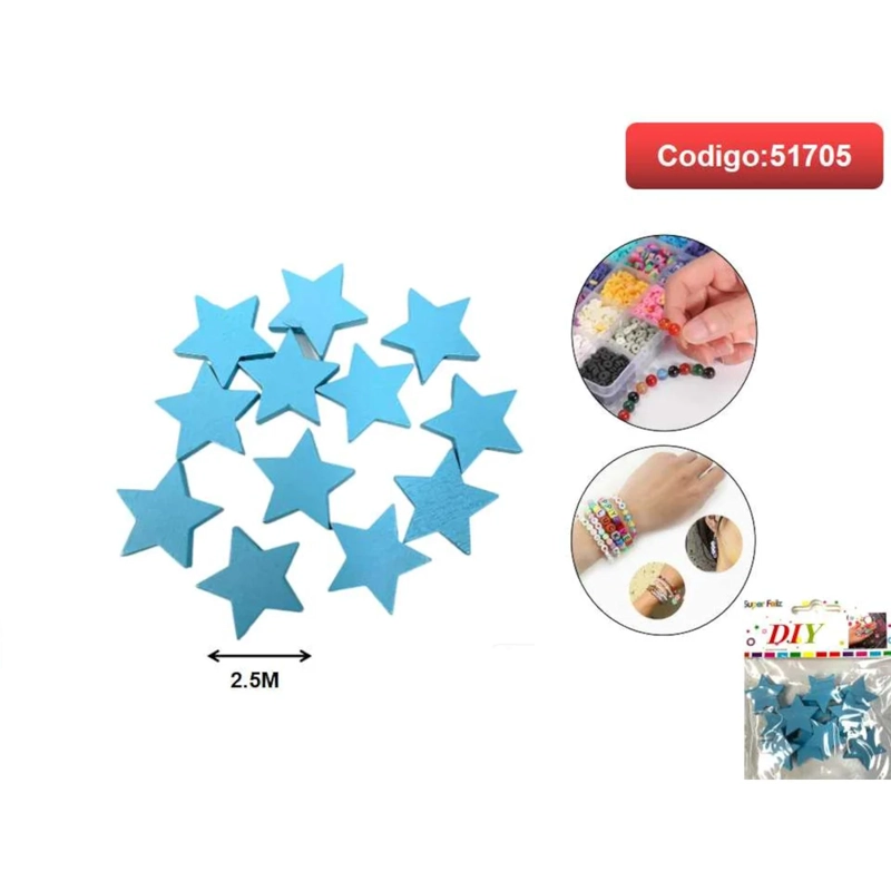 ESTRELLAS DE GOMA EVA COLOR CELESTE 2.5CM 51705 - 1