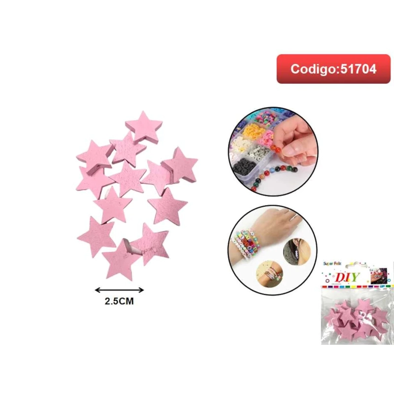 ESTRELLAS DE GOMA EVA COLOR ROSADO 2.5CM 51704 - 1