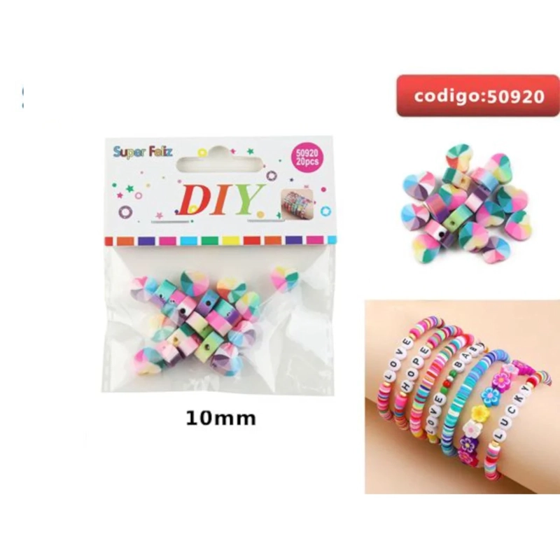 CUENTAS CUBICAS EN COLORES PASTEL PARA PULSERAS 10MM 50920 - 1