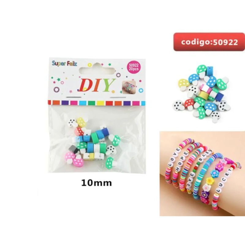 CUENTAS CUBICAS CON DADOS DECORATIVOS PARA PULSERAS EN COLORES SURTIDOS 10MM 50922 - 1