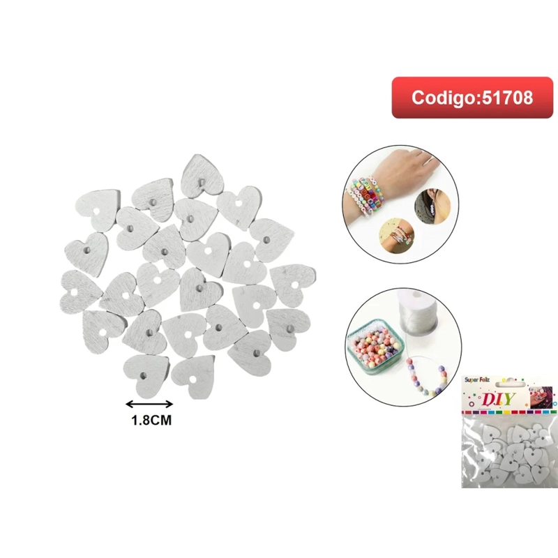 DIJES CON FORMA DE CORAZON COLOR BLANCO 1.8CM 51708 - 1