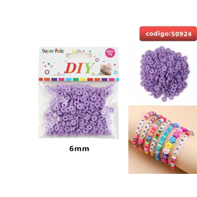 CUENTAS TIPO DISCO COLOR LILA 6MM 50924 - 1
