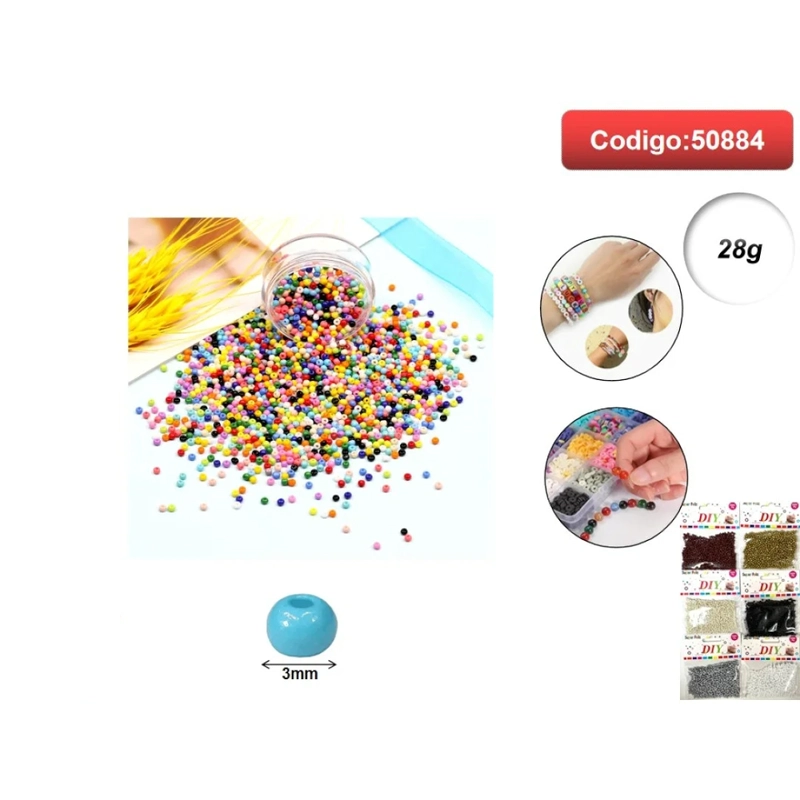 PERLAS DE HIDROGEL EN COLORES SURTIDOS 3MM 50884 - 1