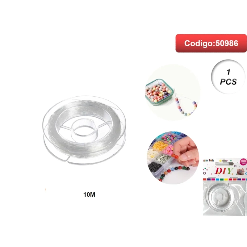 HILO ELASTICO TRANSPARENTE PARA PULSERAS 50986 - 1