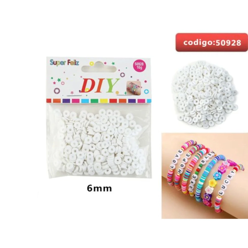 CUENTAS TIPO DISCO COLOR BLANCO 6MM 50928 - 1