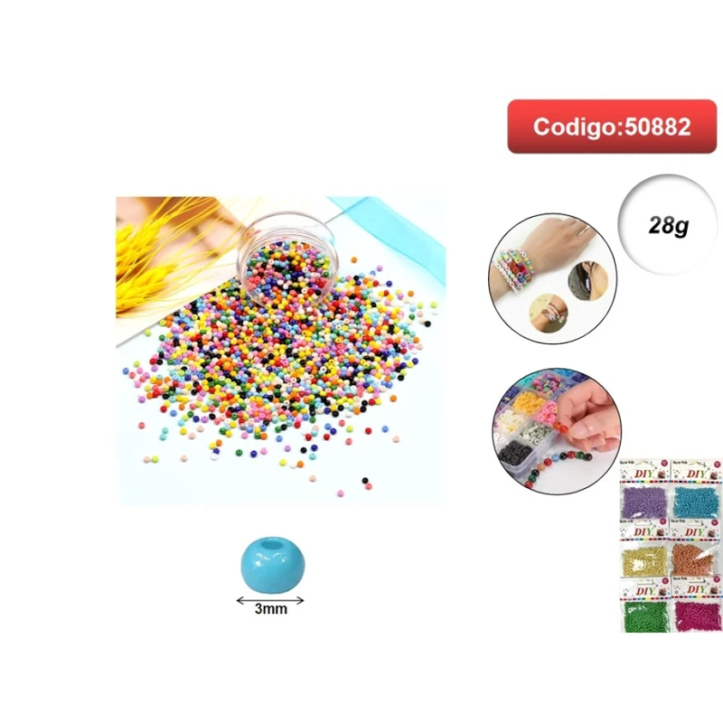 PERLAS DE HIDROGEL EN COLORES SURTIDOS 3MM 50882 - 1