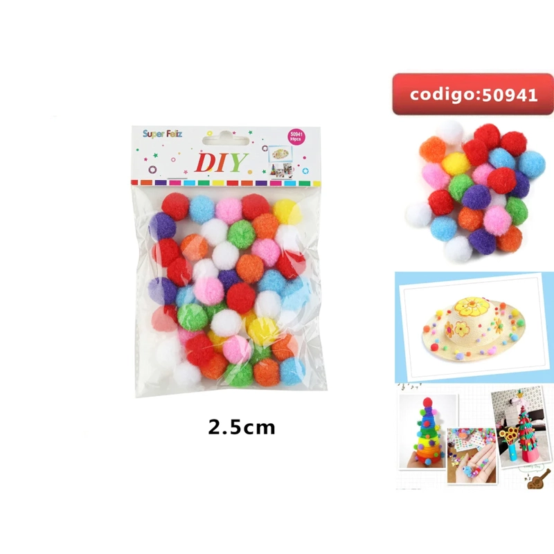 POMPONES DE TELA EN COLORES SURTIDOS 2.5CM 50941 - 1