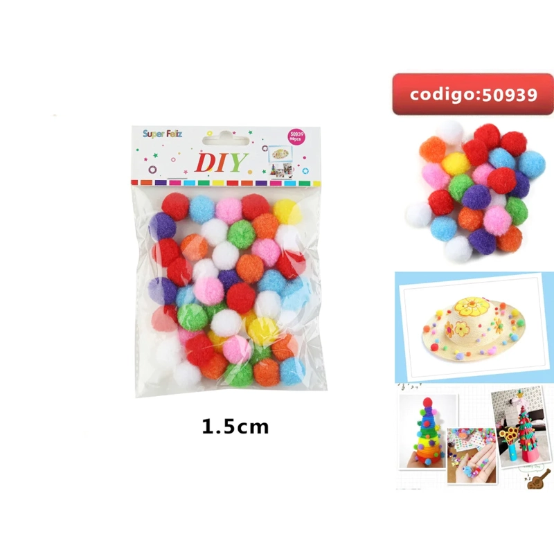 POMPONES DE TELA EN COLORES SURTIDOS 1.5CM 50939 - 1