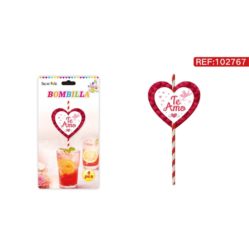 SORBETE DECORATIVO CON DIJE DE CORAZON ROJO Y FLORES 102767 - 1