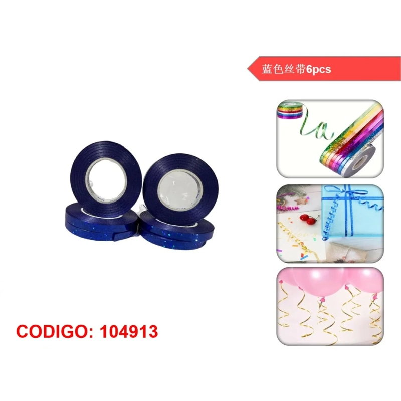 CINTA RIZADORA PARA MOÑOS DE REGALO COLOR AZUL 104913 - 1
