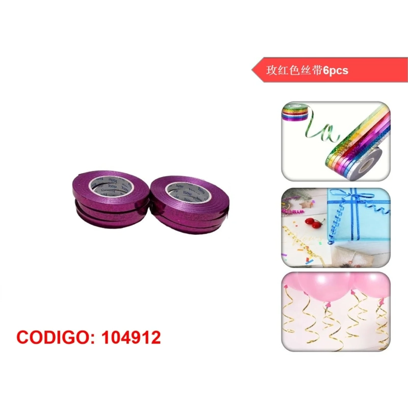 CINTA RIZADORA PARA MOÑOS DE REGALO COLOR FUCSIA 104912 - 1