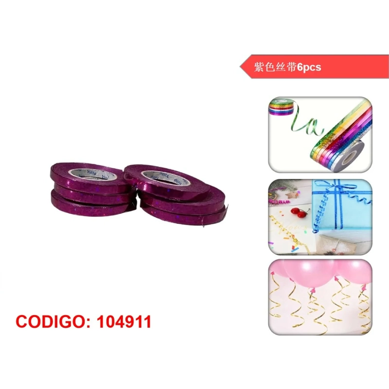 CINTA RIZADORA PARA MOÑOS DE REGALO COLOR MORADO 104911 - 1