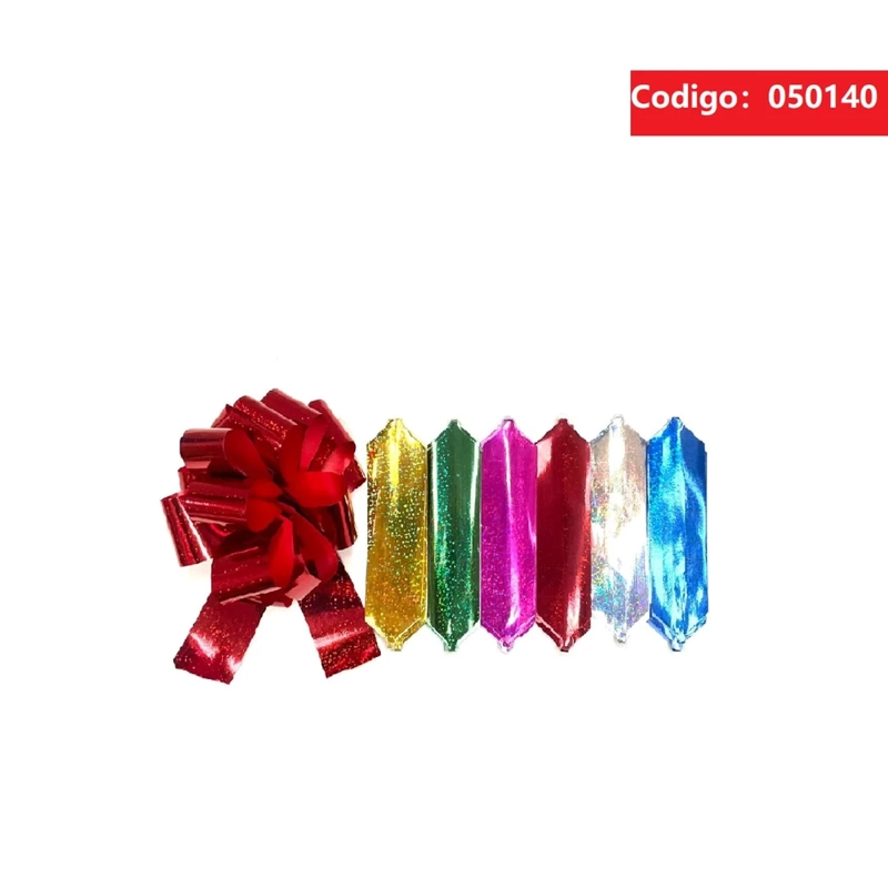 MOÑO DECORATIVO LISTO CON CINTAS COLGANTES EN COLORES SURTIDOS 050140 - 1