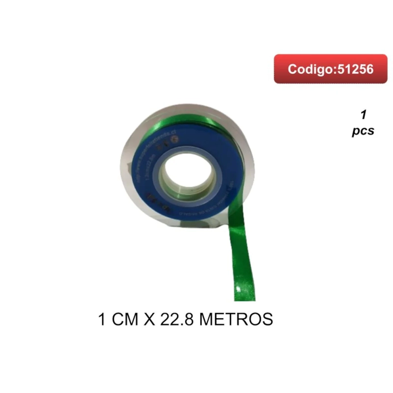 CINTA SATINADA COLOR VERDE 1CM 51256 - 1