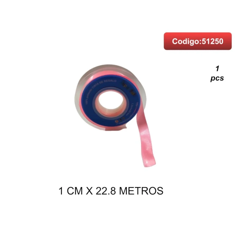 CINTA SATINADA COLOR ROSADO 1CM 51250 - 1
