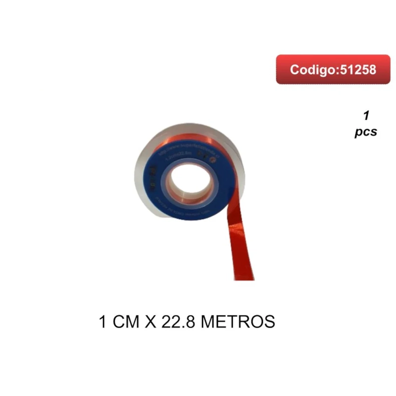 CINTA SATINADA COLOR ROJO OSCURO 1CM 51258 - 1
