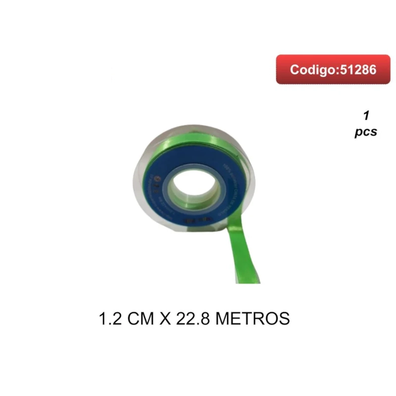 CINTA SATINADA COLOR VERDE CLARO 1.2CM 51286 - 1