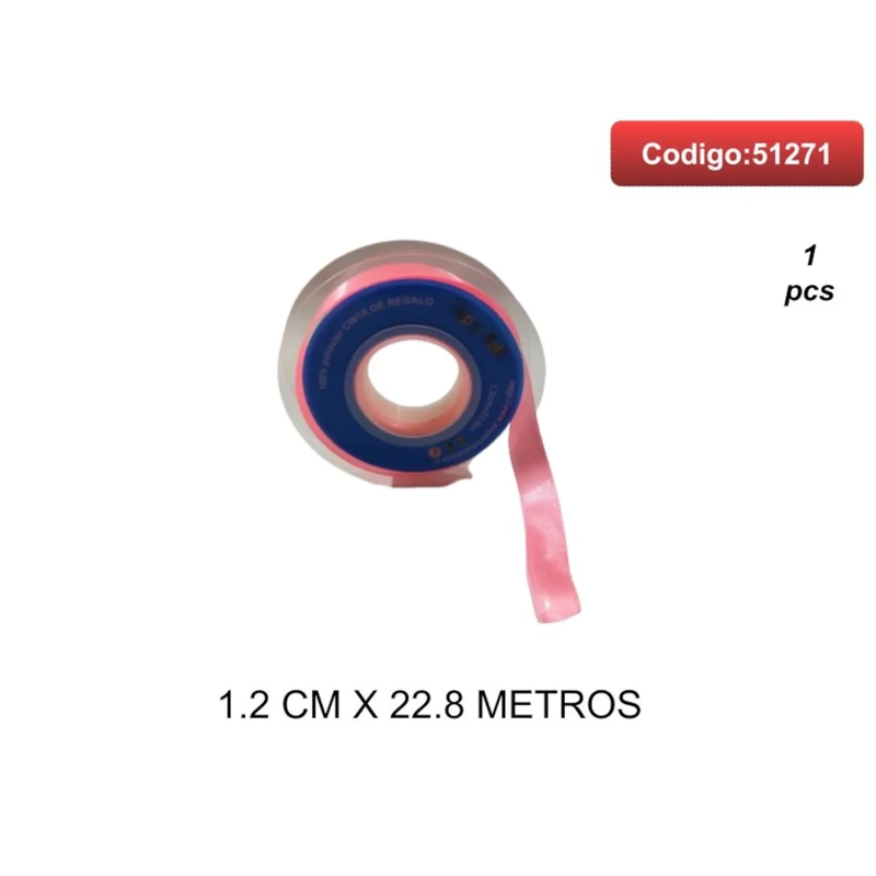 CINTA SATINADA COLOR ROSADO 1.2CM 51271 - 1