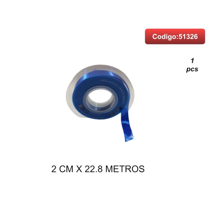 CINTA SATINADA COLOR AZUL REY 2CM 51326 - 1