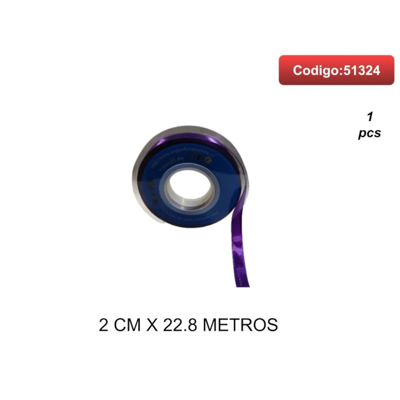 CINTA SATINADA COLOR MORADO 2CM 51324 - 1