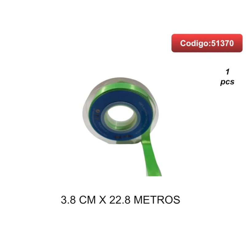 CINTA SATINADA COLOR VERDE 3.8CM 51370 - 1