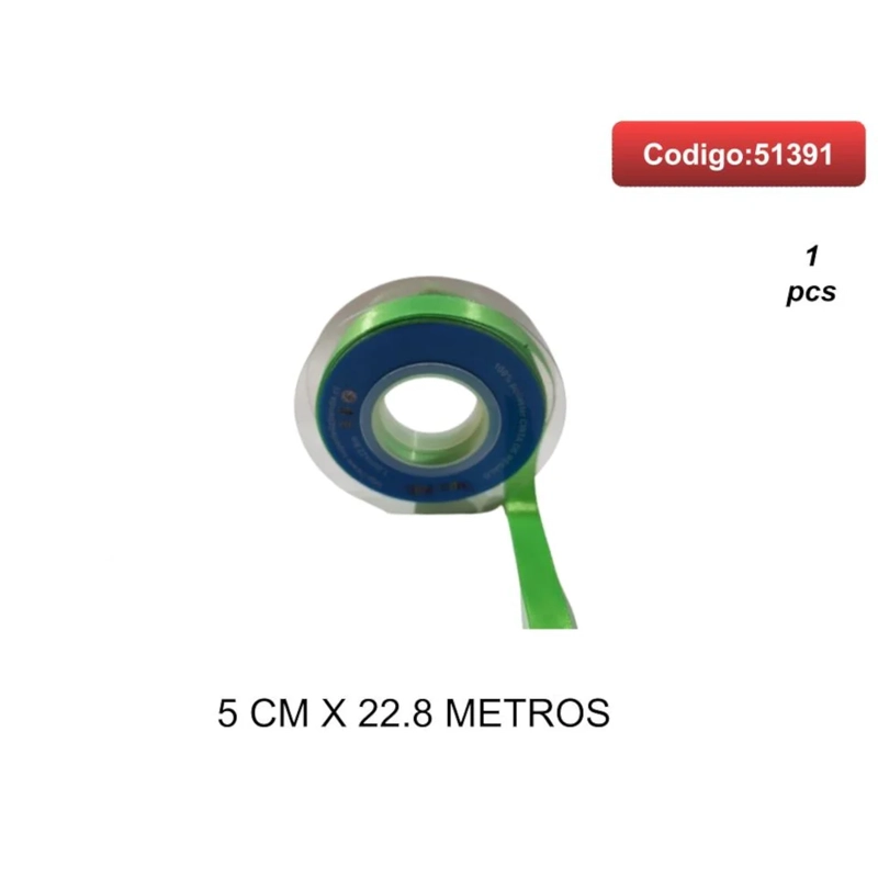 CINTA SATINADA COLOR VERDE 5CM 51391 - 1