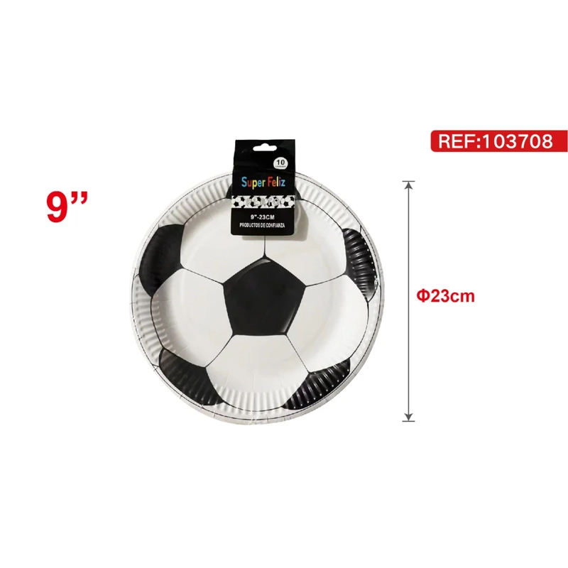 PLATO CON DISEÑO DE BALON DE FUTBOL 9 PULGADAS 103708 - 1