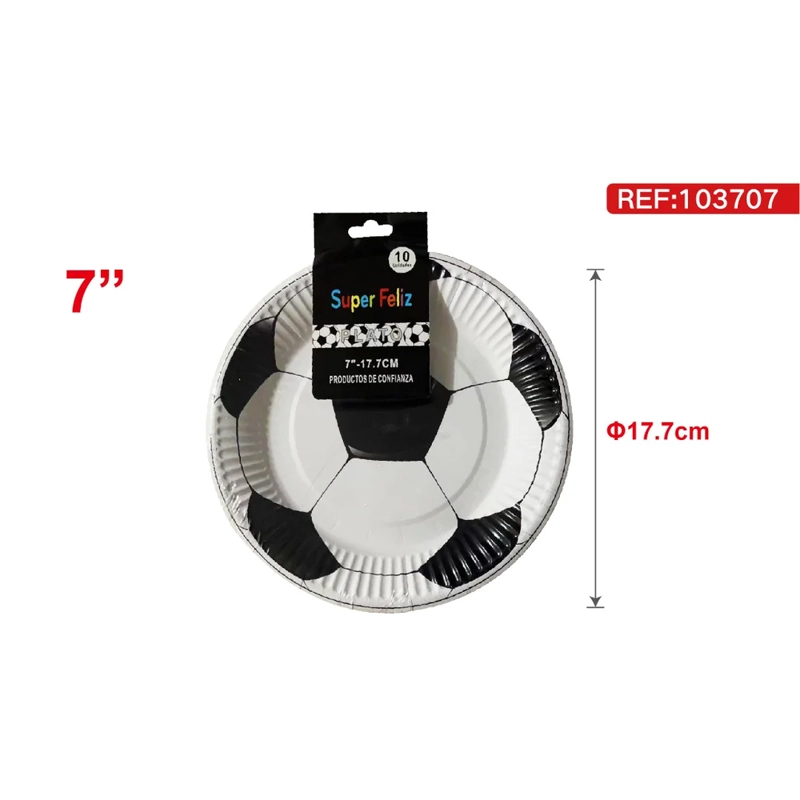 PLATO CON DISEÑO DE BALON DE FUTBOL 7 PULGADAS 103707 - 1