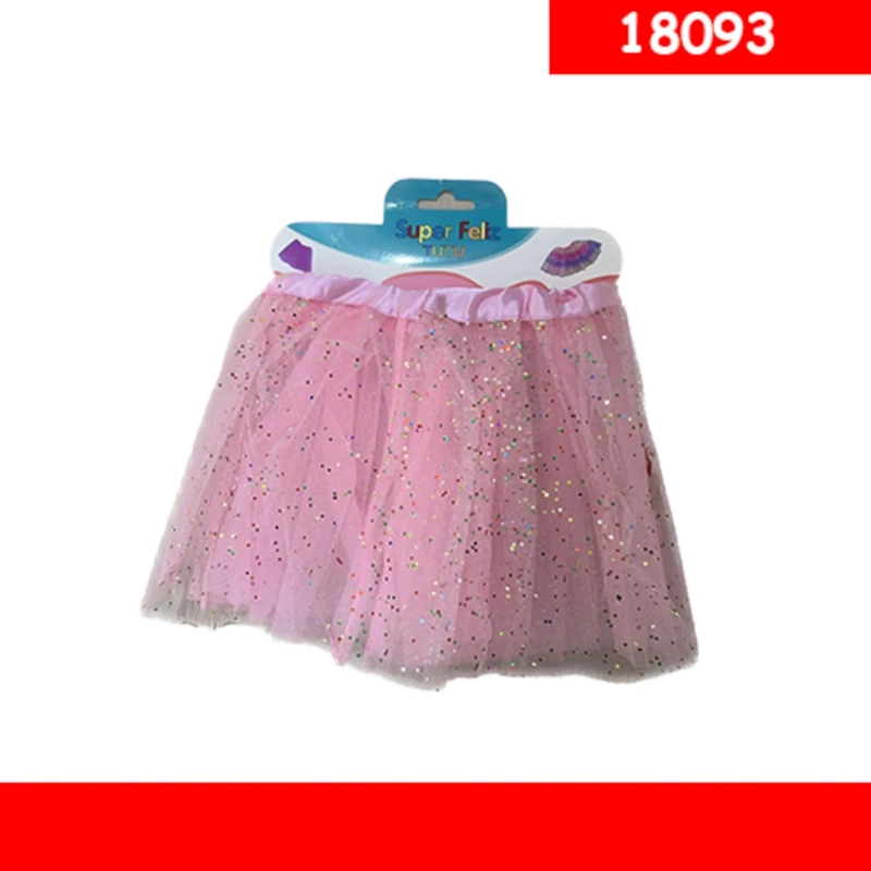 FALDA TIPO TUTU DE TUL COLOR ROSADO CON BRILLO 18093 - 1