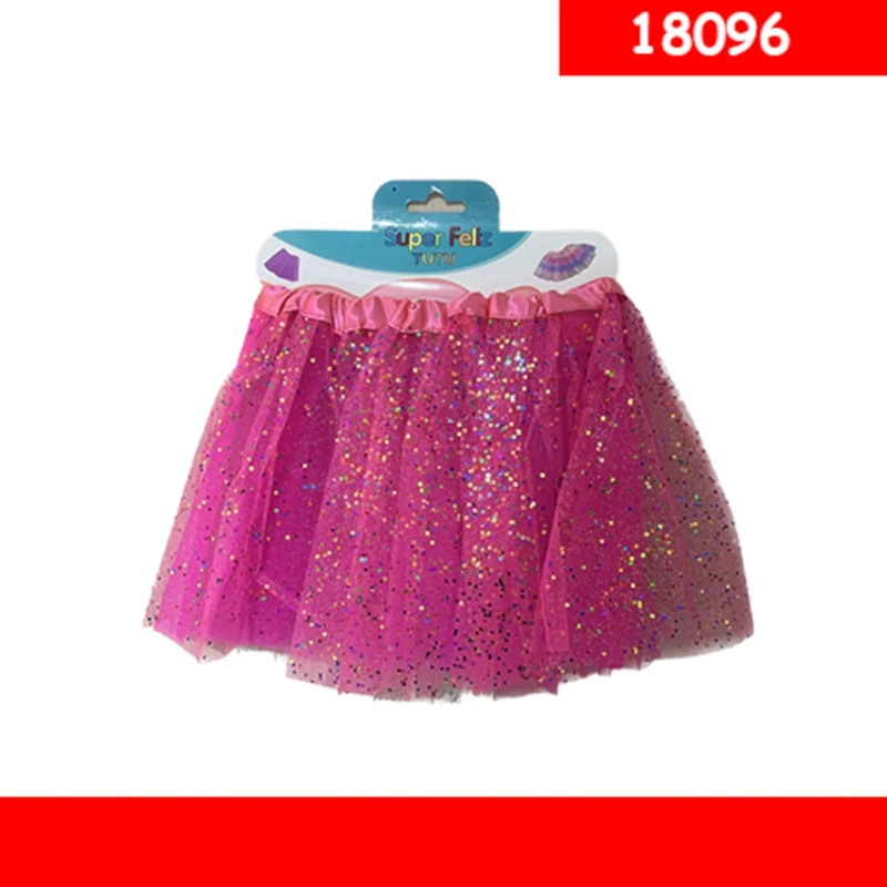 FALDA TIPO TUTU DE TUL COLOR FUCSIA CON BRILLO 18096 - 1