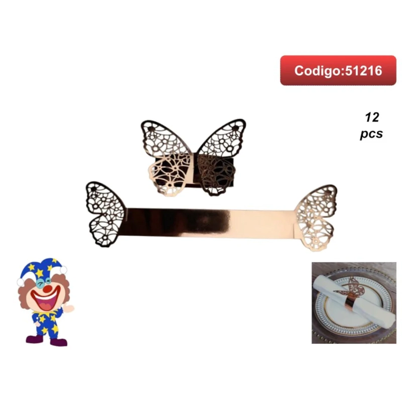 TOPPER DECORATIVO CON MARIPOSA METALIZADA COLOR NEGRO PARA SERVILLETERO 51216 - 1
