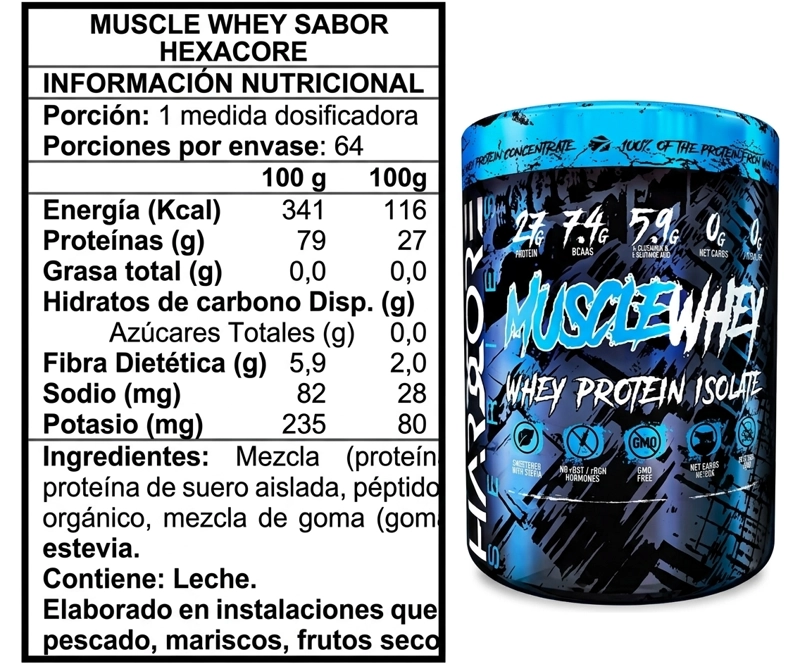 PACK MUSCLE WHEY HEXA VAINILLA + CREATINA OSTROVIT 500 GRS SIN SABOR - 2