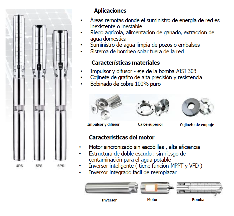 BOMBA SOLAR HIBRIDA POZO PROFUNDO AQUASTRONG 4PS2/9 - 4
