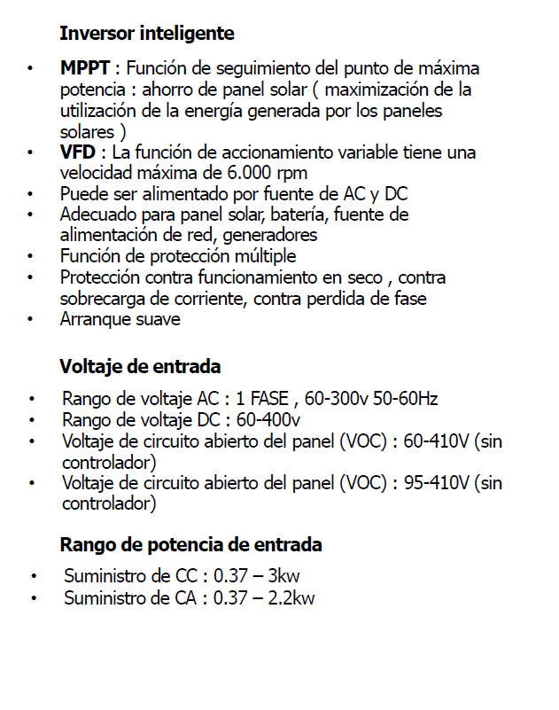 BOMBA SOLAR HIBRIDA POZO PROFUNDO AQUASTRONG 4PS2/9 - 5