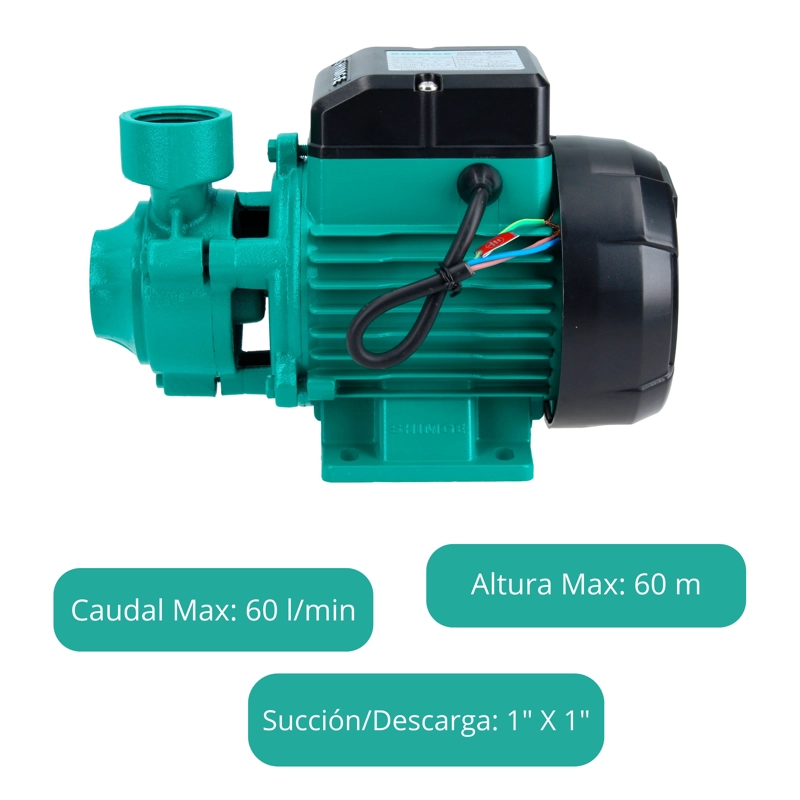 BOMBA DE AGUA PERIFÉRICA QB80G | 1 HP | 60 l/min | SHIMGE | 220V 50hz - 3