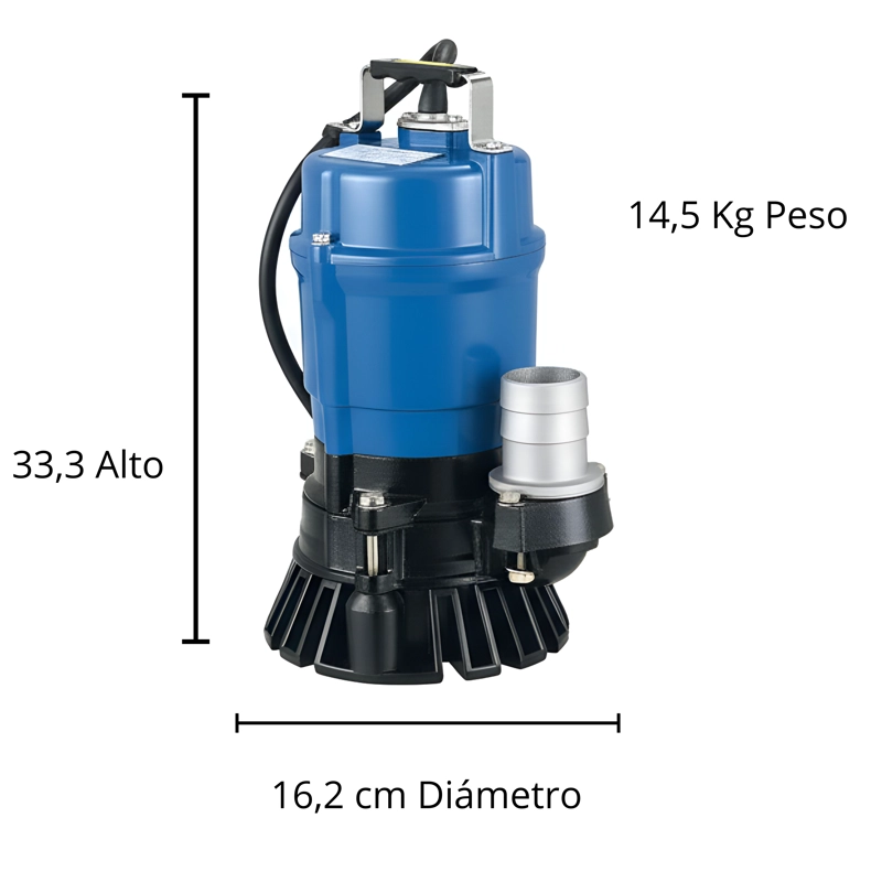 BOMBA SUMERGIBLE DRENAJE TSURUMI HS2.4S-50 | 0,5 HP | DESCARGA 2' | LODERA | AGUA TURBIA - 4