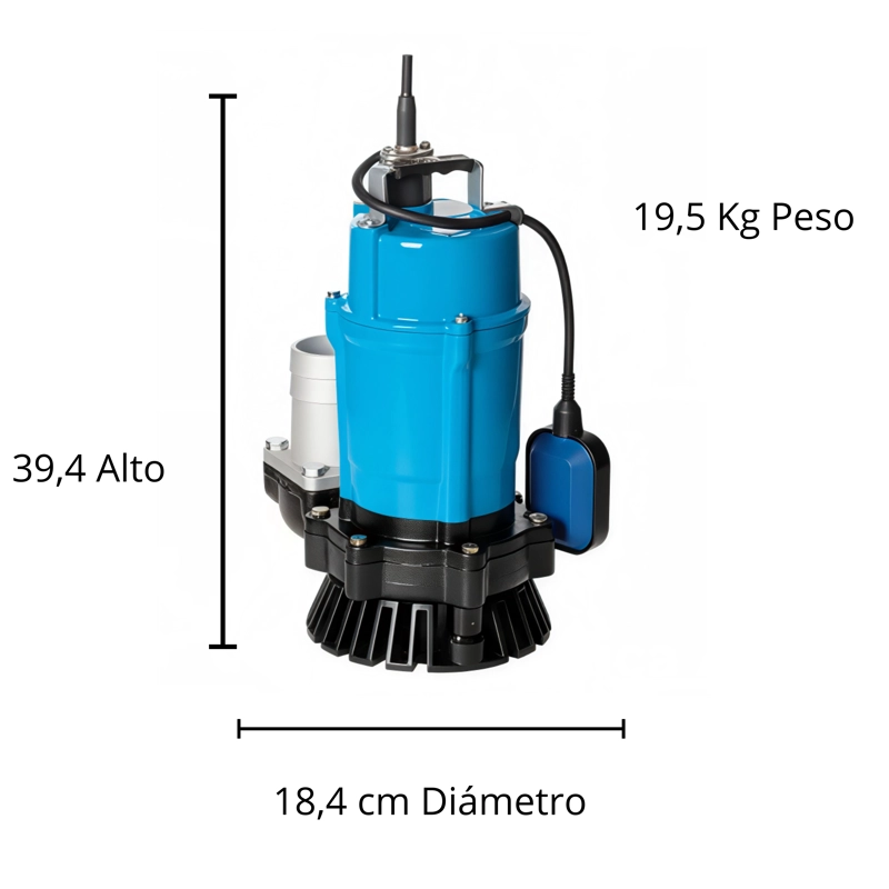 BOMBA SUMERGIBLE DRENAJE TSURUMI HSZ3.75S-80 | 1 HP, DESCARGA 3' | LODERA | AGUA TURBIA - 4