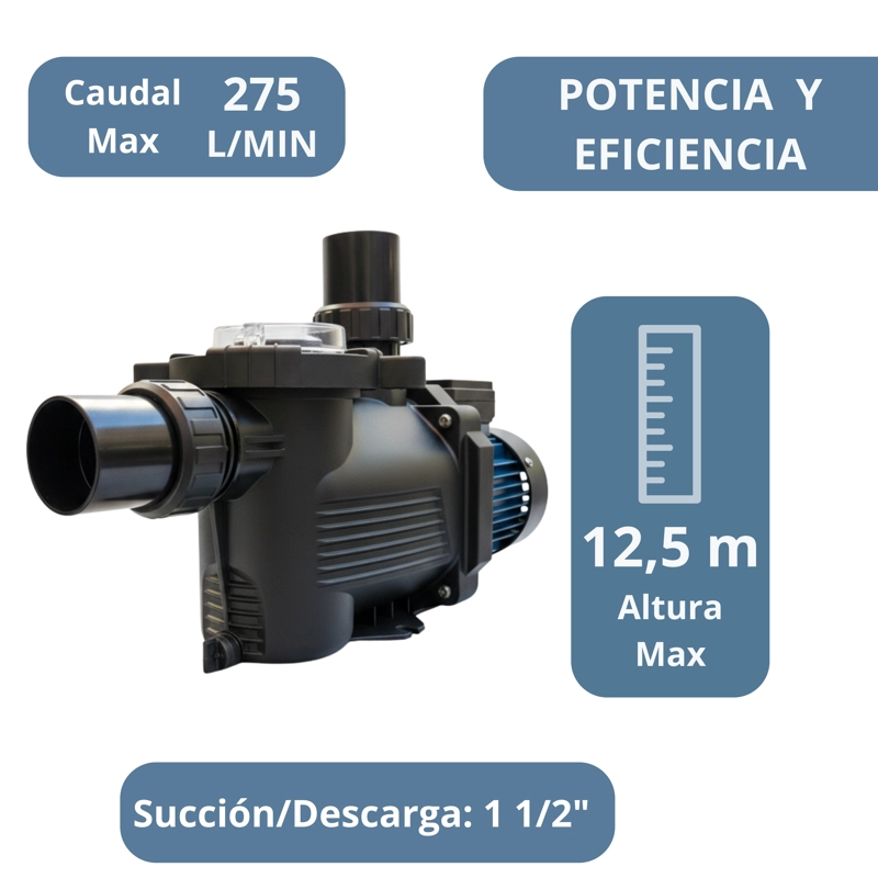 BOMBA PISCINA AQUASTRONG EKP850 1,1HP 220V 16,5M3/H - 5