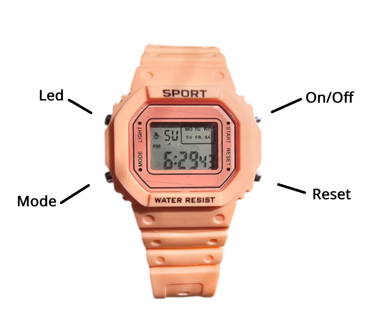 RELOJ DEPORTIVO DIGITAL UNISEX GENÉRICO - 3