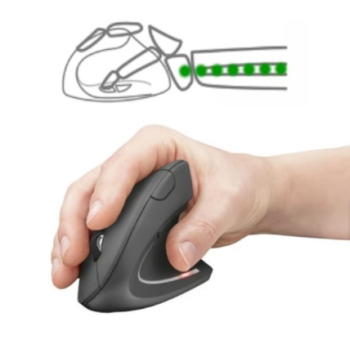 MOUSE VERTICAR ERGONOMICO INALAMBRICO NEGRO - 2