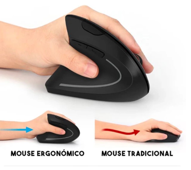 MOUSE VERTICAR ERGONOMICO INALAMBRICO NEGRO - 4