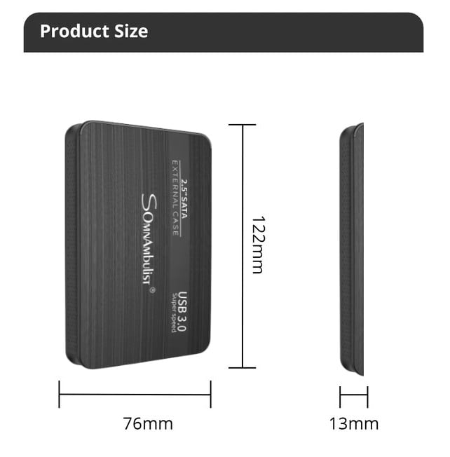 DISCO DURO EXTERNO 1TB PORTATIL SSD SOMNAMBULIST - 7