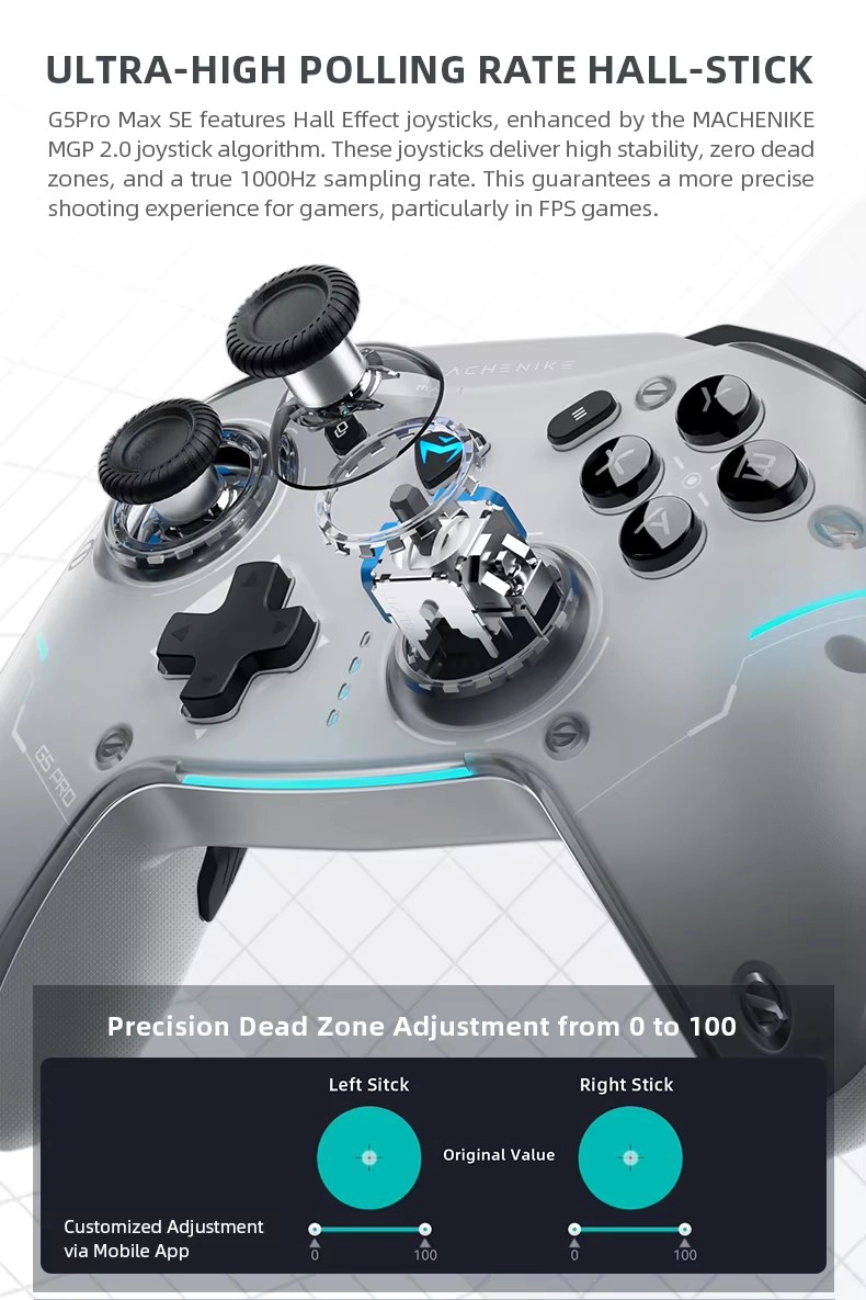CONTROL JOYSTICK INALAMBRICO MACHENIKE G5 NEGRO - 2