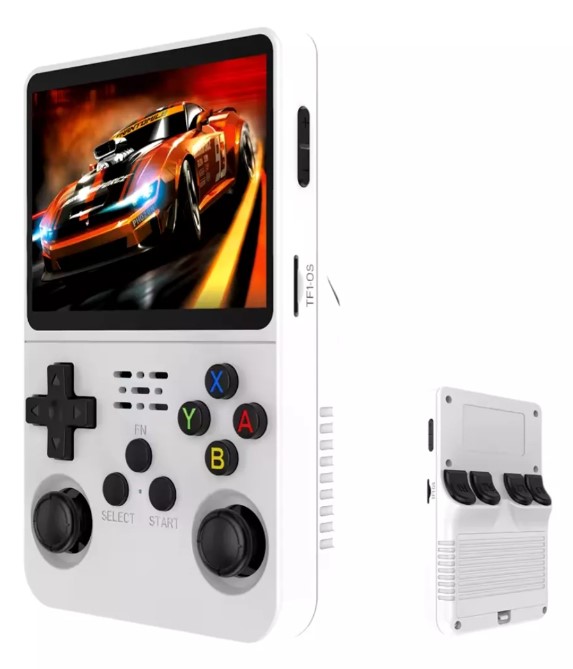 CONSOLA PORTATIL R36S RETRO 64 GB DE DIVERSION ASEGURADA BLANCO - 1